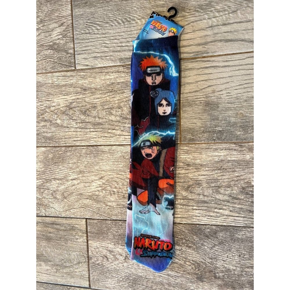 NWT Naruto Shippuden Socks OSFM One Size Fits Most 360 Crew Sock Anime Mens